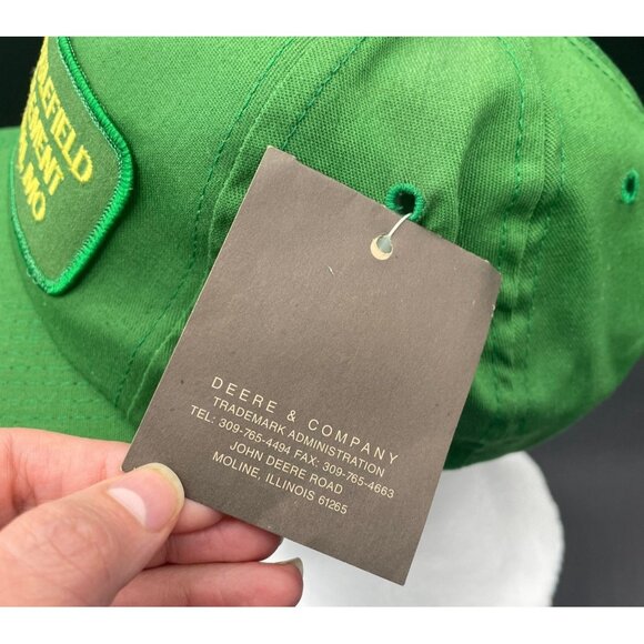 Vintage John Deere Snapback Hat Cap Stubblefield Implement Alton MO Green Patch - Picture 10 of 10